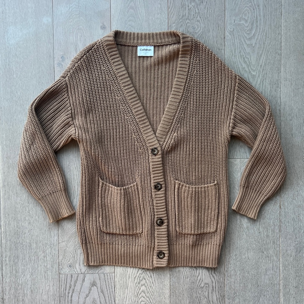 Callahan Knitwear The Cardigan in Camel Women’s Size XS